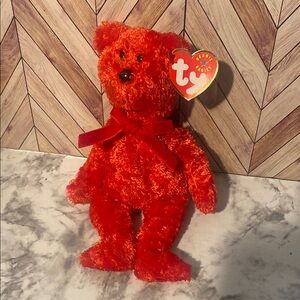 Sizzle Ty Beanie Babies Red Teddy Bear